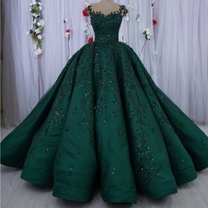 Stunning royal green ballgown dress